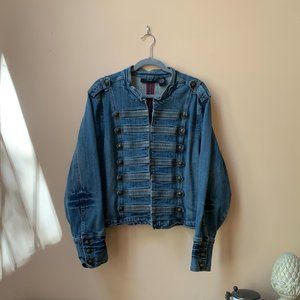 Denim military-style jean jacket, size 22